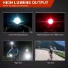 JINKEY Bike Helmet Light Front and Rear, 2-in-1 USB Rechargeable LED Bicycle Headlight & Taillight, IP66 Waterproof, 5 Warning Modes with Mounting Bracket for Night Safety Riding view 4