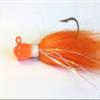 5 Tear Drop Bucktail Jig Head Striper Fluke Trout Red Fish Lure - Orange w/Flash 3/4 oz view 1