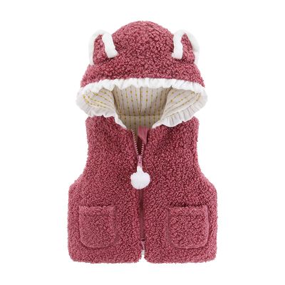 Ikevan Toddler Kids Baby Girls Boys Solid Outdoor Vest Hooded Windproof Coat Children Cotton Cute Warm (Red#23, 6-9 Months)