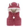 Ikevan Toddler Kids Baby Girls Boys Solid Outdoor Vest Hooded Windproof Coat Children Cotton Cute Warm (Red#23, 6-9 Months) view 1