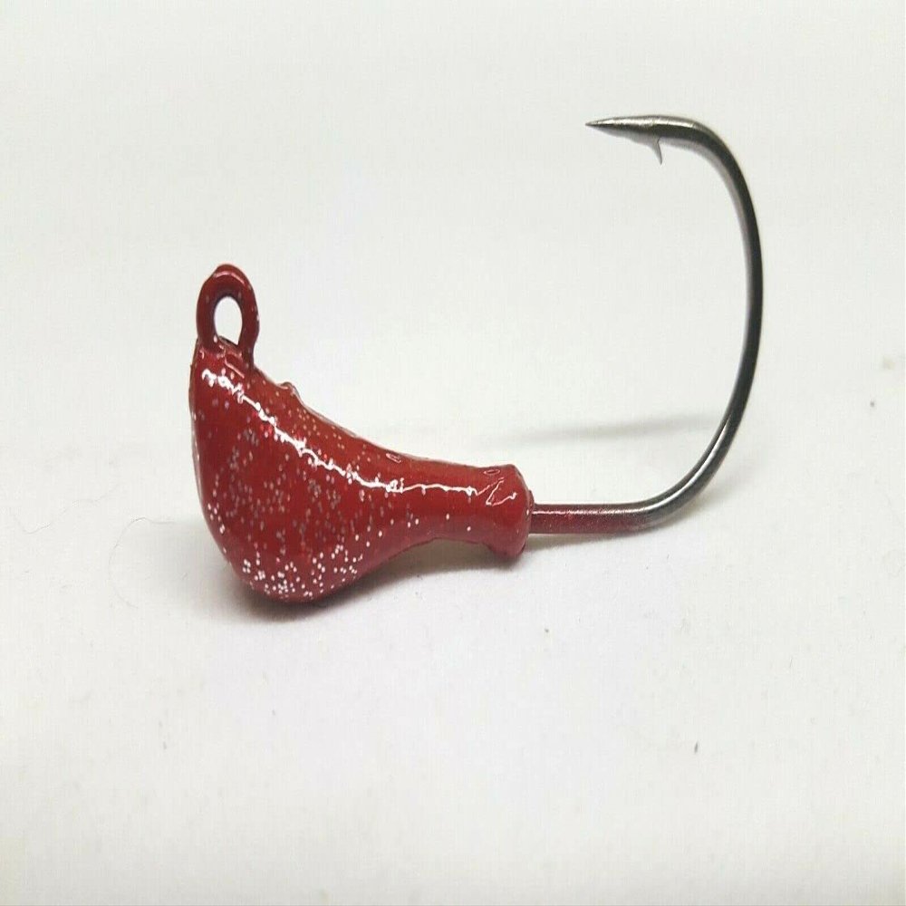 10 "Banana" Painted Jig Head Blackfish Striper Lure Ultra Point Hook -Red 5 oz