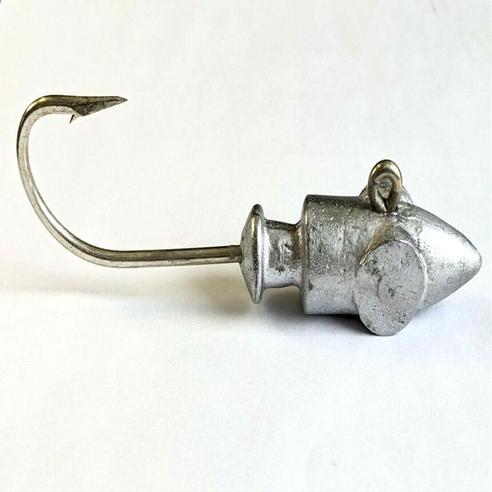10 Unpainted "Big Eye Spire Point" Jig Head Cobia Striper Grouper Lure Mustad 4 oz
