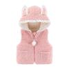 Toddler Kids Baby Girls Boys Solid Outdoor Vest Hooded Windproof Coat Children Cotton Cute Warm (Pink#23, 9-12 Months) view 1