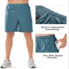 NORTHYARD Men's Athletic Running Shorts Quick Dry Workout Shorts Lightweight Sports Gym Basketball 7"/ 9"/ 5" Tennis Hiking Exercise Greyblue-7 inches L view 4