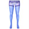 easyforever Women's Semi See Through Sheer Pantyhose Leggings Mid Waist Cut Out Footed Tights Royal Blue Medium view 3