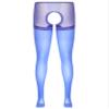 easyforever Women's Semi See Through Sheer Pantyhose Leggings Mid Waist Cut Out Footed Tights Royal Blue Medium view 4