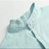 JEsilunmaMY Men's Pocket Cotton Linen Henley T-Shirt Casual Short Sleeve V Neck Beach Tee Shirt Loose Hippie Henley Shirts (US Size 3XL Asia 4XL,Light Blue) view 4