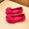Baby Bowknot Soft Shoes Solid Kid Single Children Student Dance Princess Girls Baby Shoes Toddler Floor Socks (Hot Pink, 9.5 Little Kid) view 2