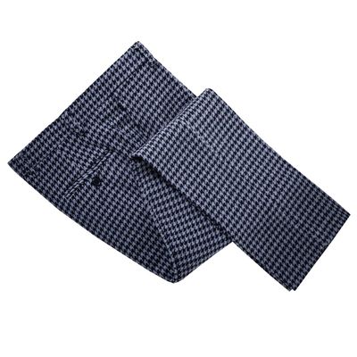 Black Tweed Plaid Trousers Men Casual Pants Wool Formal Suit Pants Men Grey 29W x 32L