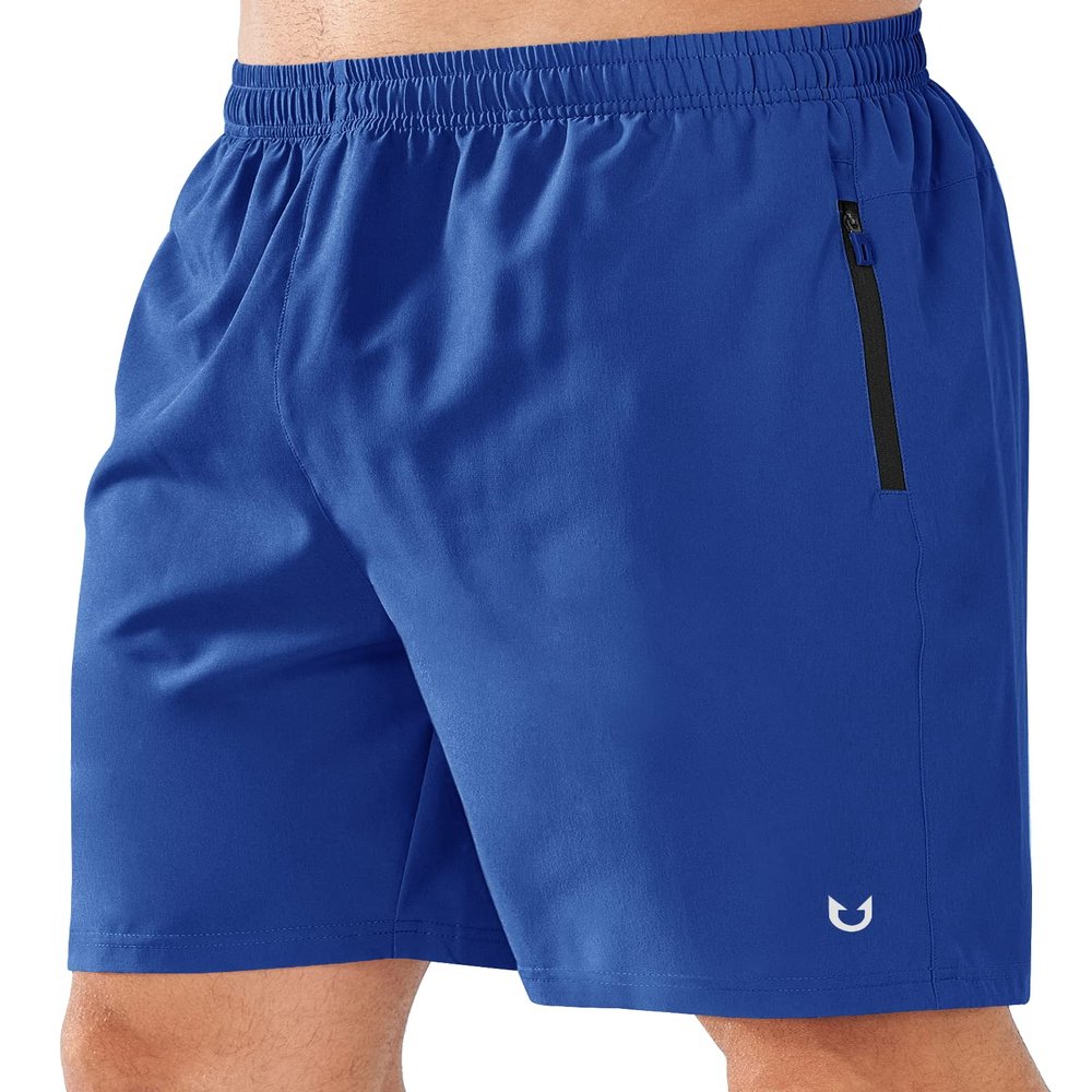 NORTHYARD Men's Athletic Running Shorts Quick Dry Workout Shorts Lightweight Sports Gym Basketball 7"/ 9"/ 5" Tennis Hiking Exercise RoyalBlue-7 inches 2XL