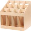 DELORM Floor Yoga Mat Rack Wood - Holds 12 Mats, Large Home Gym Yoga Mat Storage Holder, Kindergarten Carpets Stand Organizer view 3