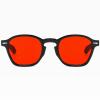 Men Women Polarized Sunglasses Fashion Classic Round Frame Sunglasses Pearl Glasses (Red, One Size) view 2