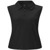 BGOWATU Women's Sleeveless Golf Polo Shirts 1/4 Zip Tennis Tank Tops with Collar UV Protection Moisture Wicking Black M view 3