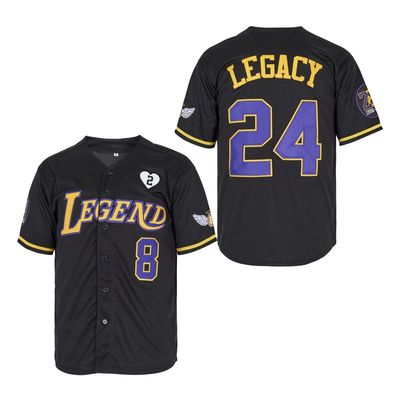 LEGEND 8 LEGACY24 Men's Legend 8 24 Movie Baseball Jersey Stitched (Black, Large)