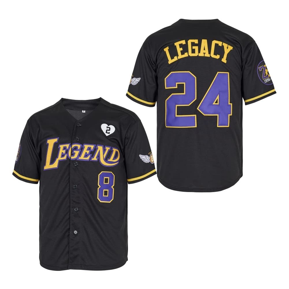 LEGEND 8 LEGACY24 Men's Legend 8 24 Movie Baseball Jersey Stitched (Black, Large)