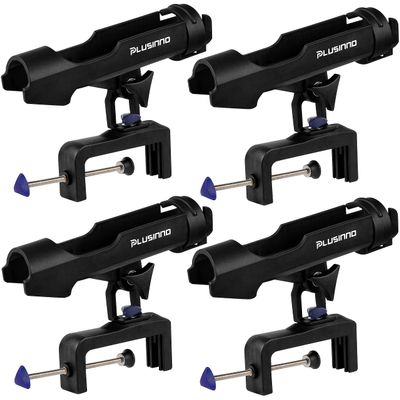 PLUSINNO Fishing Boat Rods Holder Large Clamp Opening 360 Degree Adjustable Fishing Rod Racks Folding Holder