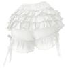 ACSUSS Womens Tiered Frilly Bloomers Shorts Bowknot Ruched Culottes Maid Cosplay Ruffled Panties for Halloween White X-Large view 2