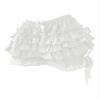 ACSUSS Womens Tiered Frilly Bloomers Shorts Bowknot Ruched Culottes Maid Cosplay Ruffled Panties for Halloween White X-Large view 3