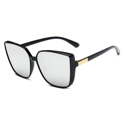 HCHES Sunglasses Man/Women Cat Eye Sun Glasses UV400 Driver Goggles,Silver,One size