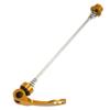 X AUTOHAUX 1 Pair Front Rear Bicycle Quick Release Axles Skewers Lever Aluminum Alloy 145mm 185mm Gold Tone for MTB Bike view 4