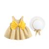 Baby Toddler Summer Tutu Dress Rainbow Floral Polka Dot Spring Tea Party Sundress Birthday Cake Smash Outfits Backless Bow Plaid Easter Dress Boho Hawaiian Beachwear Yellow + White 18-24 Months view 1