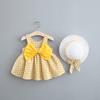 Baby Toddler Summer Tutu Dress Rainbow Floral Polka Dot Spring Tea Party Sundress Birthday Cake Smash Outfits Backless Bow Plaid Easter Dress Boho Hawaiian Beachwear Yellow + White 18-24 Months view 3