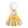 Baby Toddler Summer Tutu Dress Rainbow Floral Polka Dot Spring Tea Party Sundress Birthday Cake Smash Outfits Backless Bow Plaid Easter Dress Boho Hawaiian Beachwear Yellow + White 12-18 Months view 2