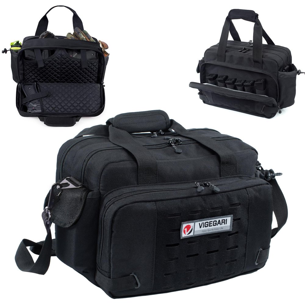 VIGEGARI Pistol Range Bag Shooting, Gun Bag for Pistols, Gun Case for Handguns, Ammo Bag, Gun Case for Handguns, Tactical Range Bag, Gun Carrying Bag, Gun Range Accessories
