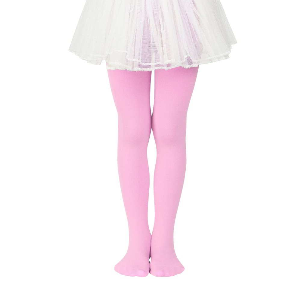 Zando Pink Tights for Girls Toddler 2T-3T - Ultra Soft Pink Toddler Tights 3T Elastic Ballet Footed Halloween Tight Girl for Daily School Christmas 1-3 Years