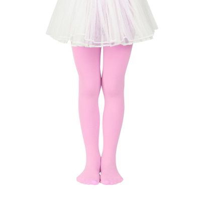 Zando Pink Tights for Girls 4-6 - Ultra Soft Pink Tights for Girls 3-4T Elastic Ballet Footed Halloween Tight Girl for Daily School Christmas 3-6 Years