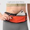 ANXTO Universal Running belt with Extender, Runner Waist Pack with 3 Pockets, Hiking Travel Camp Running Workout Belt Bag, Reflective No Bounce Black Fanny Pack for Women Men (Orange) view 3