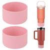 Silicone Bumper Boot for Stanley Quencher H2.0 40 oz 30 oz Tumbler with Handle & Stanley IceFlow 20oz 30oz, Protective Water Bottle Bottom Sleeve Cover, Tumbler Accessories (Pink) view 1