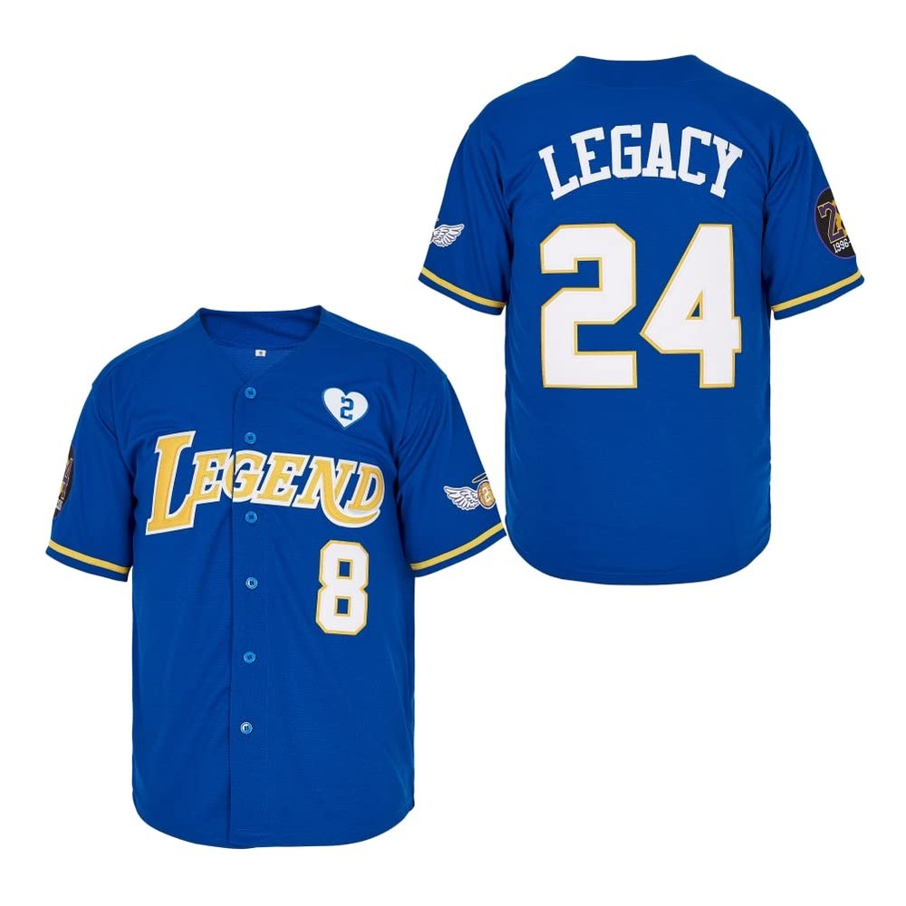 LEGEND 8 LEGACY24 Men's Legend 8 24 Movie Baseball Jersey Stitched (Dark Blue, Medium)
