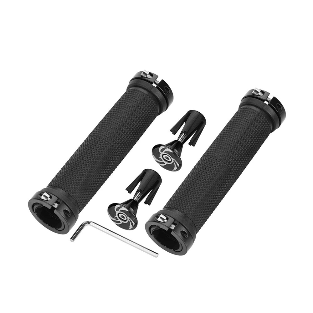 Pilipane 1 Pair Bikes Handle Bar End Grips, Lock on Mountain Bikes Handle Bar Grips, Rubber Bikes Handlebar Grips, 5 12 x 1 18in Bikes Handlebar Grips(Black)