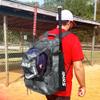 Hit Run Steal Bat Bag Backpack, Holds 4 Bats, Gloves, Helmet, and Cleats, Gray Camo view 4