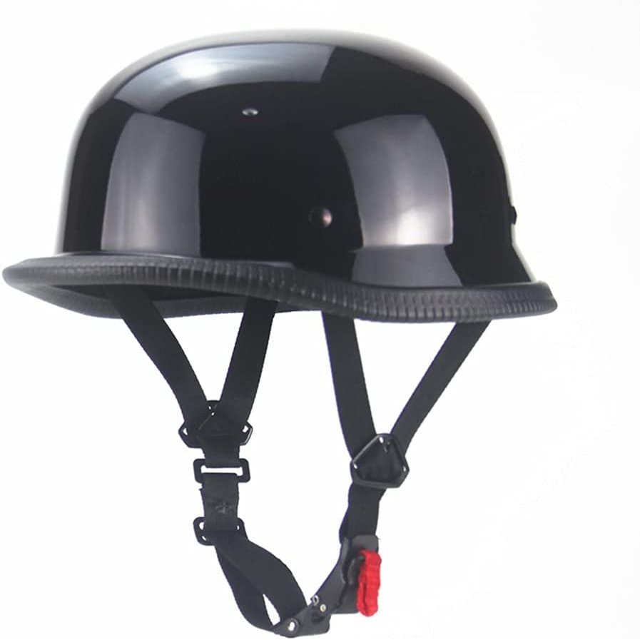 Motorcycle Half Helmet, DOT Approved Adult Men Women Retro Open Face Helmets for Adults, Half Shell Helmets(XXL, Black)