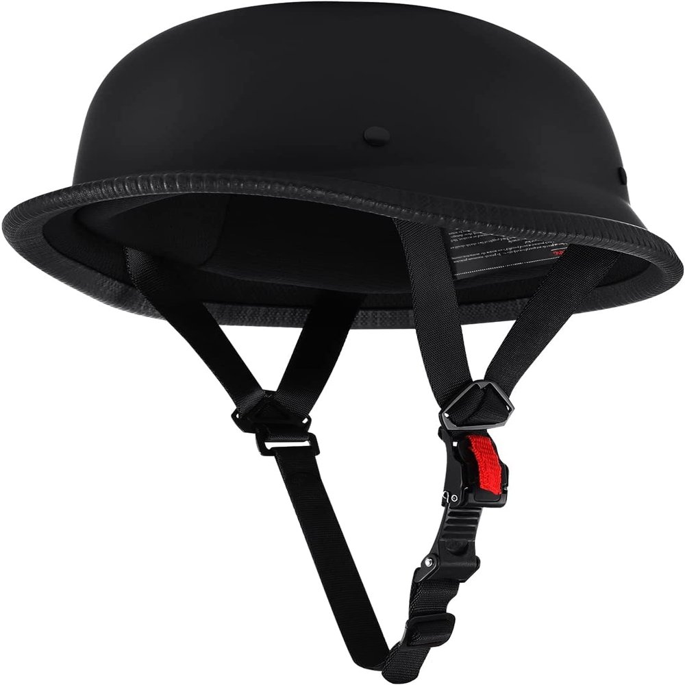 Bike Half Helmet, German Style DOT Approved Adult Men Women Retro Open Face Motorcycle-Helmets, Helmet for Adults, Half Shell(M, Matte Black)