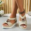 Ladmiple Women'S Sandals With Arch Support Platform Sandals Womens Open Toe Colorful Colorblock Bandage Casual Wedge Heel Ankle Strap Buckle Sandals view 2