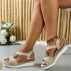 Ladmiple Women'S Sandals With Arch Support Platform Sandals Womens Open Toe Colorful Colorblock Bandage Casual Wedge Heel Ankle Strap Buckle Sandals view 3