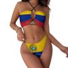 Linkasi Venezuelan Flag Women's Sexy Open Back Thong Bikini Ties Side Bottom Triangle Bikini Swimsuit view 1