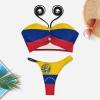 Linkasi Venezuelan Flag Women's Sexy Open Back Thong Bikini Ties Side Bottom Triangle Bikini Swimsuit view 3