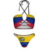 Linkasi Venezuelan Flag Women's Sexy Open Back Thong Bikini Ties Side Bottom Triangle Bikini Swimsuit view 4
