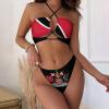 Linkasi Trinidad and Tobago Flag New Women's Sexy Bikini Halter Neck Triangle Bikini Two-Piece Set Trinidad and Tobago Flag view 2