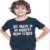 Large Navy Blue Youth My Brain is 80% Song Lyrics Funny Gift Idea T-Shirt view 1