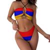 Linkasi Armenian Flag New Women's Sexy Bikini Halter Neck Triangle Bikini Two-Piece Set Armenian Flag view 1