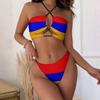 Linkasi Armenian Flag New Women's Sexy Bikini Halter Neck Triangle Bikini Two-Piece Set Armenian Flag view 2