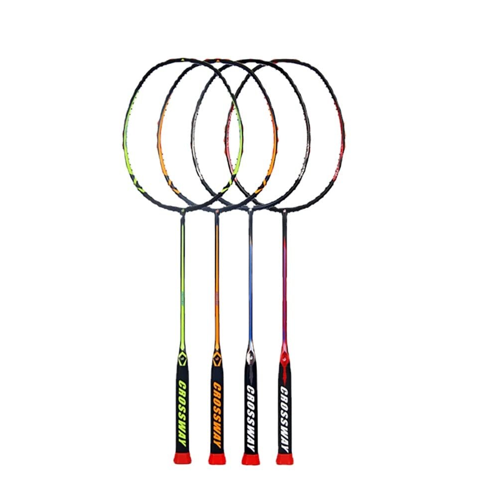 100% Carbon Fiber Badminton Rackets Strung Professional Racquet Trainning Racket (Red)