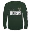 Outerstuff Milwaukee Bucks Youth Size Race Time Team Logo Long Sleeve T-Shirt (X-Large) Green view 1