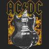 ACDC T Shirt Logo Fire & Guitar Smoke Youth Short Sleeve T Shirts Classic Rock Vintage Style Graphic Tees view 3