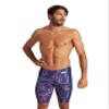 ARENA Men's Swim Jammer Puzzled Team Print MaxLife Athletic Swimwear Training Swimsuit Sports Bathing Suit, Navy/Red Multi, US Size 40 view 1